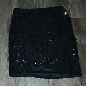 Black To Go Out Sparkly Short Skirt